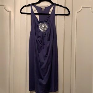 Elijah blue tank w/ clear stone details. Sz small